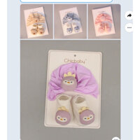 Set Nón turban kèm tất 3D Chicbaby cho bé gái-mẫu thú