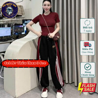 Set Nữ Áo Croptop Quần Thể Thao 3 Sọc Trắng, Chất Liệu Mềm Mịn, Dáng Rộng GA232