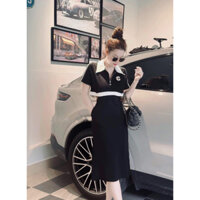 Set nữ váy ba lỗ body ôm sát + áo polo croptop ngắn kéo zip