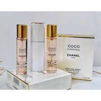 Set Nước hoa Nữ Chanel coco Mademoiselle 3 ống x 20ml/ ống kèm 1 vỏ xịt - Nữ tính, tươi trẻ, gợi cảm