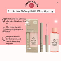 Set Nước Tẩy Trang Mắt Môi 3CE Lip & Eye Remover 60ml + Mascara 3CE Super Slim Waterproof (Hàn)