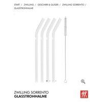 SET ỐNG HÚT THUỶ TINH MÀU TRẮNG 4 CÁI KÈM CHỔI ZWILLING DÁNG CONG