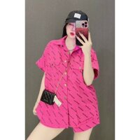 SET oversize áo sơ mi 2 túi quần ngắn nữ 3 màu [TRẮNG, ĐEN, HỒNG] thời trang