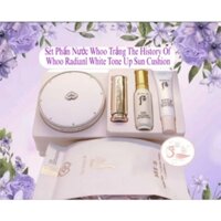 Sét Phấn Nước Whoo Trắng The History Of Whoo Radianl White Tone Up Sun Cushion Spf50+/Pa++++