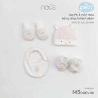 Set phụ kiện 4 món mũ, yếm và bao tay, bao chân Nous cho bé trai bé gái đáng yêu chất liệu mềm mại
