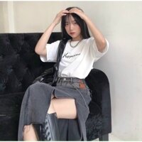 💚SET PULL TRẮNG + CHÂN VÁY JEAN XẺ TÀ