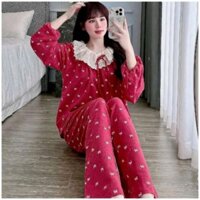 Set pyjama, Bộ Ngủ Mặc Nhà Nữ Kẻ Caro Trễ Vai Siêu Hot, Chất Kẻ Xốp Loại 1 CHAT DD2389
