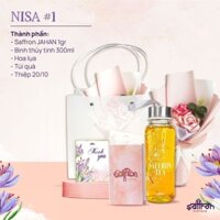 Set quà 20/10 nhụy hoa nghệ tây saffron  kèm hoa lụa cao cấp Saffron Việt Nam