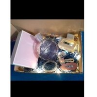 set quà kẹp tóc + nước hoa + móc khóa hình cây thông