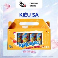 Set Quà "KIÊU SA" - Pack 6 Lon Nước Uống Collagen 82X KAKEMONO Vị Ổi Hồng - Nước Uống Giải Khát Chứa Collagen