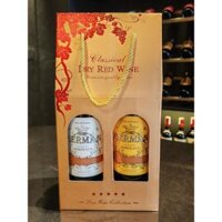 Set quà tặng 2 chai rượu vang Pháp German UG Bordeaux - TG vàng