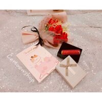 Set quà tặng 20/10 (hoa sáp, son, thiệp)