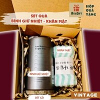 Set quà tặng BÌNH GIỮ NHIỆT- KHĂN MẶT HÀN QUỐC- tặng người yêu, bạn gái, bạn trai, sinh nhật BoxGift