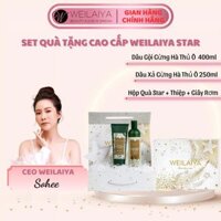 Set quà tặng cao cấp Cặp dầu gội xả tóc thảo dược Gừng Hà Thủ Ô Weilaiya Hộp quà tặng bạn gái,thầy cô,đối tác nữ 8/3