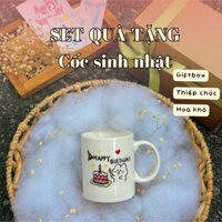 Set Quà Tặng Cốc Sứ Happy Birthday decor xinh, Quà tặng sinh nhật, bạn gái, bạn thân, tốt nghiệp