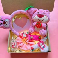 Sét Quà Tặng Gấu Dâu Dành Tặng Bạn Bè Người Thân Nhân Dịp Sinh Nhật, 20/10, Ngày 8/3 Phong Cách Dễ thương