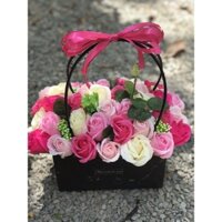 Sét quà tặng Giỏ hoa hồng sáp thơm 20,30  bông (hà nội-ship hỏa tốc) - HN