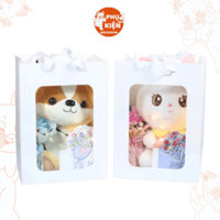 Set quà tặng hoa và gấu bông sinh nhật, kèm đèn led tặng người yêu, bạn thân, quà sinh nhật - Phụ Kiện GenZ