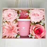 Sét Quà Tặng Nến Thơm Nevi Cao Cấp Hoa Lụa Tặng Bạn Nữ 8/3, 20/10, Noel - HV10