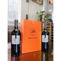Set quà tặng Phúc Lộc rượu vang Ý 1933 Rosso - Hộp giấy đôi cam