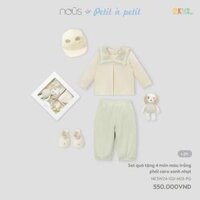 Set quà tặng sơ sinh 4 chi tiết Nous phối màu caro xanh