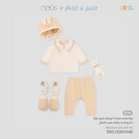 Set quà tặng sơ sinh 5 chi tiết Nous màu cam in thêu dễ thương