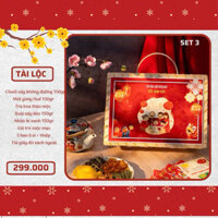 SET QUÀ TẾT 2025 HEALTHY FOOD - SET 3 TÀI LỘC 5 MÓN  - Chuối sấy, Mứt gừng, Trà hoa, Xoài sấy, Nhân bí xanh.