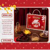 SET QUÀ TẾT 2025 HEATHY FOOD - SET 4 BÌNH AN - Táo, Hạt bí, Mứt gừng, Trà hoa, Xoài sấy dẻo, Hạt Điều
