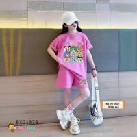 Set quần áo bé gái 30-45kg Bộ cotton babythree dinosaur size đại HN