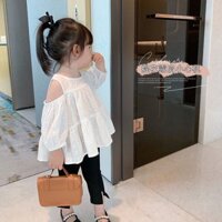 Set quần áo bé gái Tiger Kids babydoll trễ vai 8-35kg