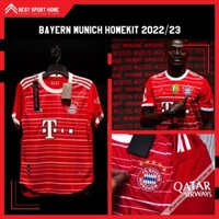 Set quần áo bóng đá Bayern Munich sân nhà 2022/23 - Vải Climacool màu đỏ form Âu - In ấn tên số theo yêu cầu