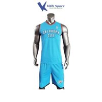 Set Quần Áo Bóng Rổ Oklahoma Xanh Biển Thoáng Mát, Có In Tên Số - ViKi Sport