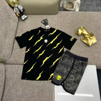 Set Quần Áo Hydrogen Tia Sét Vàng ❤ Bộ Áo Quần Thể Thao Dày Dặn Dáng Rộng Nam Nữ NA750