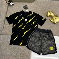 Set Quần Áo Hydrogen Tia Sét Vàng ❤ Bộ Áo Quần Thể Thao Dày Dặn Dáng Rộng Nam Nữ NA750