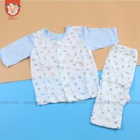 Set quần áo lỡ tay cotton giấy cho bé trai