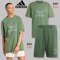 SET QUẦN Áo Polo Adidas CHÍNH HÃNG BASIC LOGO THÊU unisex nam nữ vải mịn thời trang