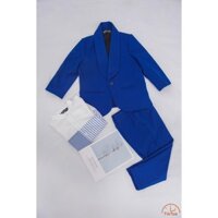 SET QUẦN ÁO VEST BÉ TRAI MÀU XANH COBAN (QUẦN DÀI)