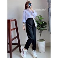Set quần baggy áo sơ mi