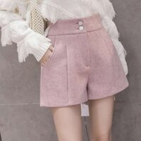 set quần bí quần bò ngắn Quần short nỉ quần ống rộng cạp cao mẫu mới thu đông 2025 cho nữ quần culottes dễ phối thời trang mặc ngoài kiểu tây cho nữ quần bootcut