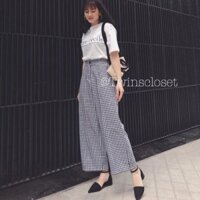 Set quần culottes + áo phông chữ