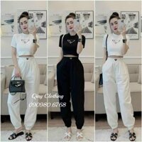 set quần dài kèm áo croptop