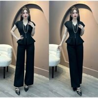 SÉT QUẦN DÀI ỐNG RỘNG ÁO PEPLUM CHO NỮ ĐI LÀM , ĐI CHƠI, ĐI TIỆC VÔ CÙNG SANG CHẢNH