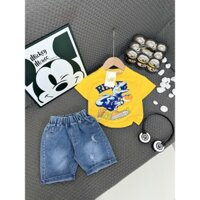 Set quần jean áo cotton nhiều màu cho bé trai size 10-22kg