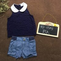 Set quần jean áo sát nách bé gái 2 hand