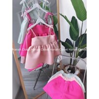 Set quần short x áo peplum bí 2 dây