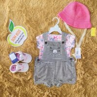 Set quần yếm+ áo pull họa tiết hàng carter