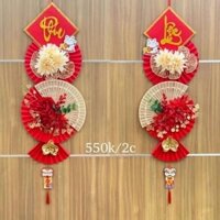 sét quạt dài trang trí decor tết