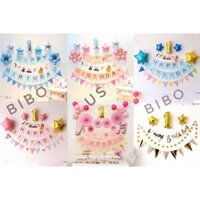 Set quạt giấy, chữ giấy trang trí sinh nhật