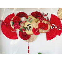 Sét quạt trang trí tết ( shop gửi phụ kiện đầy đủ như hình )có video hướng dẫn cách ghép