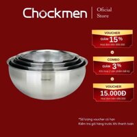 Set Rổ Chậu CHOCKMEN Inox 18/10 Cao Cấp Size 19-22-25-28Cm Rổ Giá Vo Gạo Rửa Hoa Quả Rửa Rau Đựng Củ Quả Âu Trộn Nhà Bếp